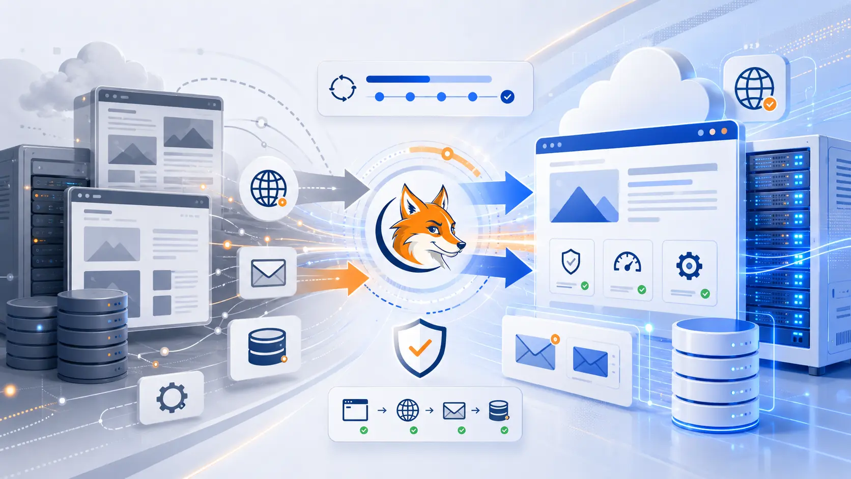Migration und Systemumzug für Website, Domain, E-Mail und Datenbanken